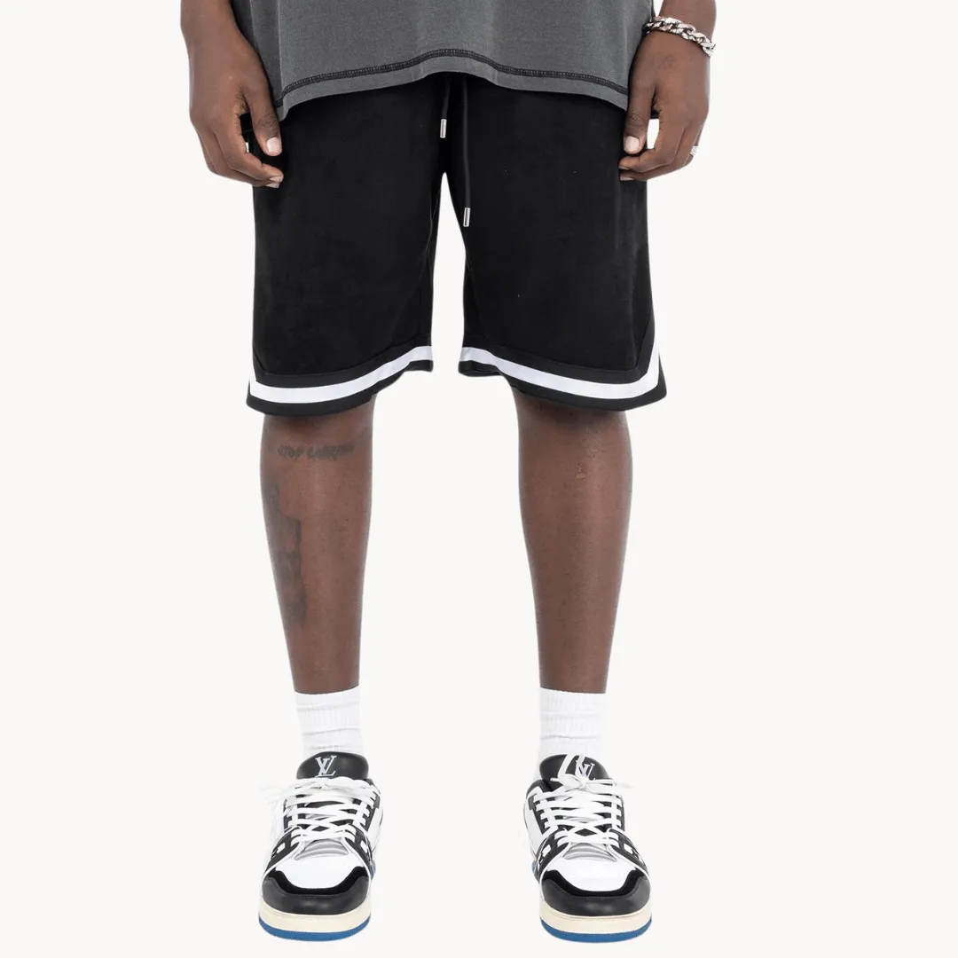 Men's Suede Casual Drawstring Shorts