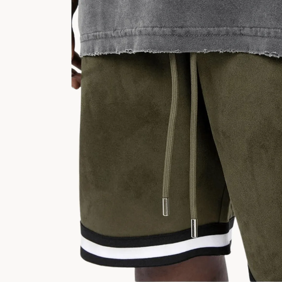 Men's Suede Casual Drawstring Shorts