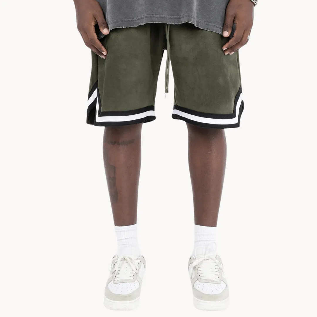 Men's Suede Casual Drawstring Shorts