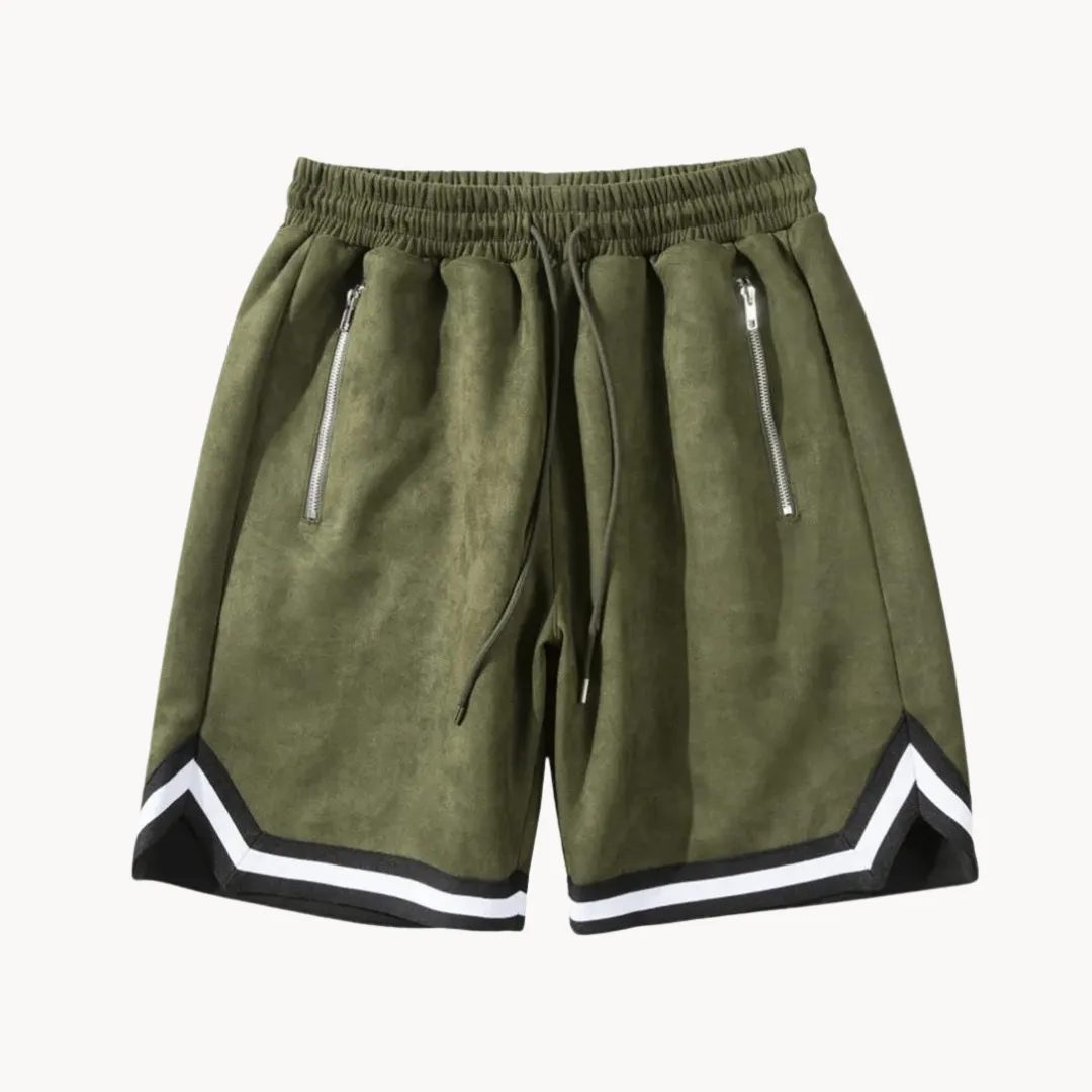Men's Suede Casual Drawstring Shorts