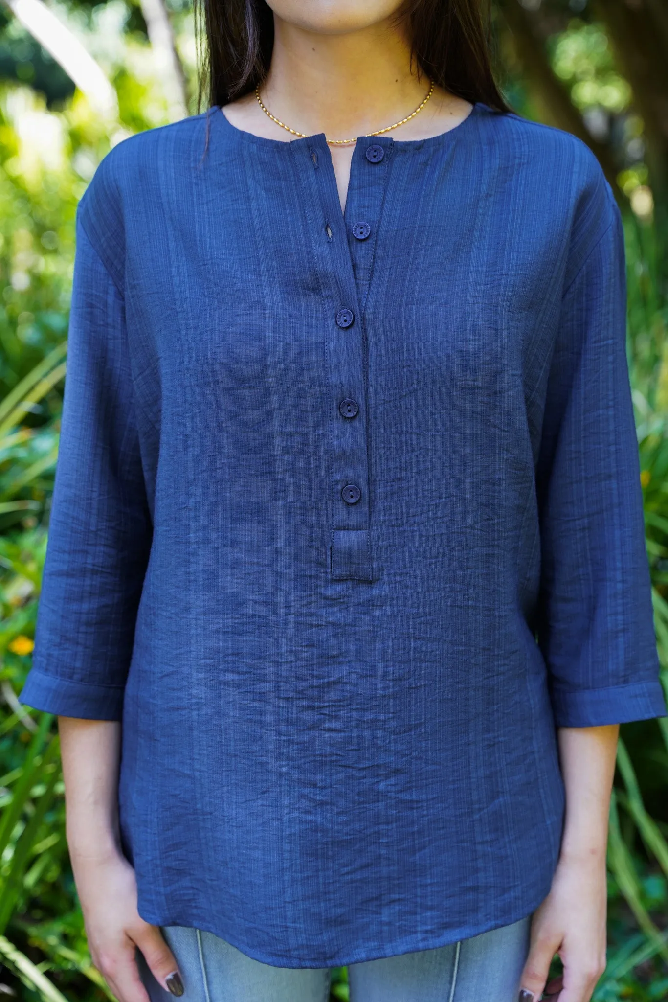 Navy Kaftan Top