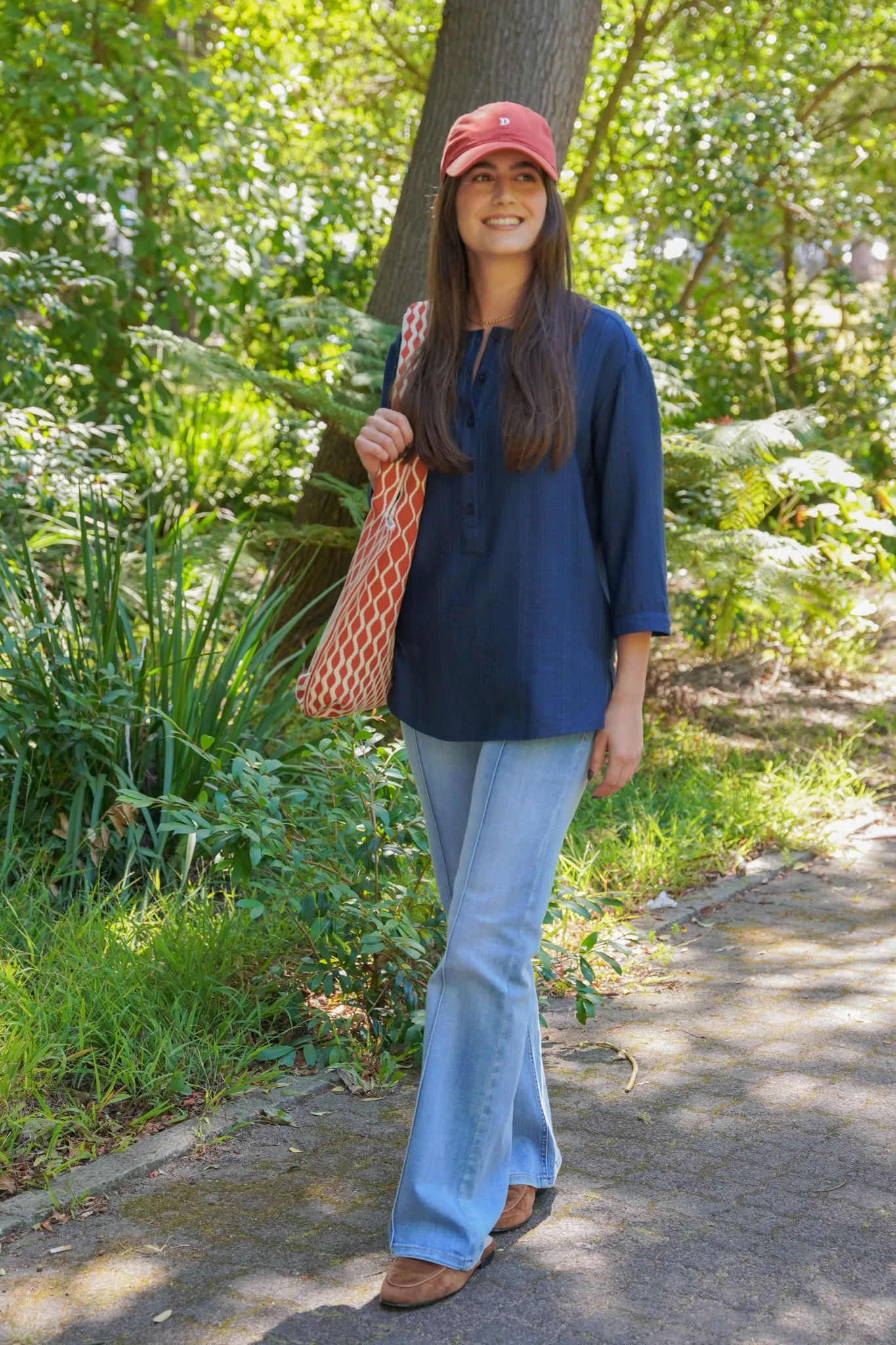 Navy Kaftan Top