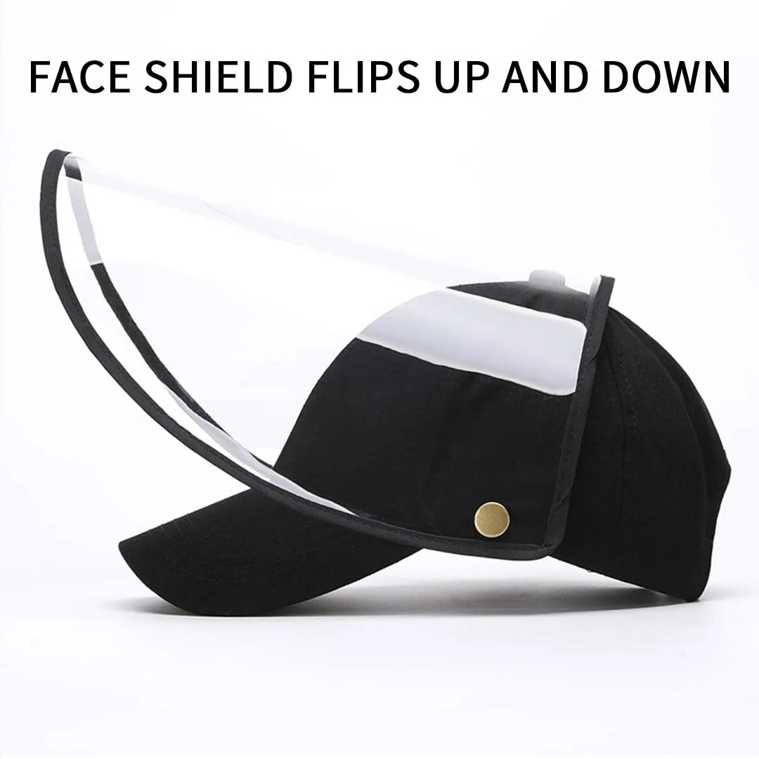 NNEAGS 4X Outdoor Protection Hat Anti-Fog Pollution Dust Protective Cap Full Face HD Shield Cover Adult Black