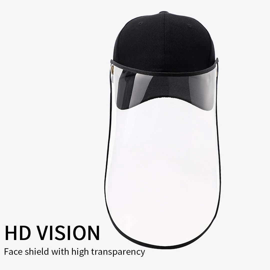NNEAGS 4X Outdoor Protection Hat Anti-Fog Pollution Dust Protective Cap Full Face HD Shield Cover Adult Black