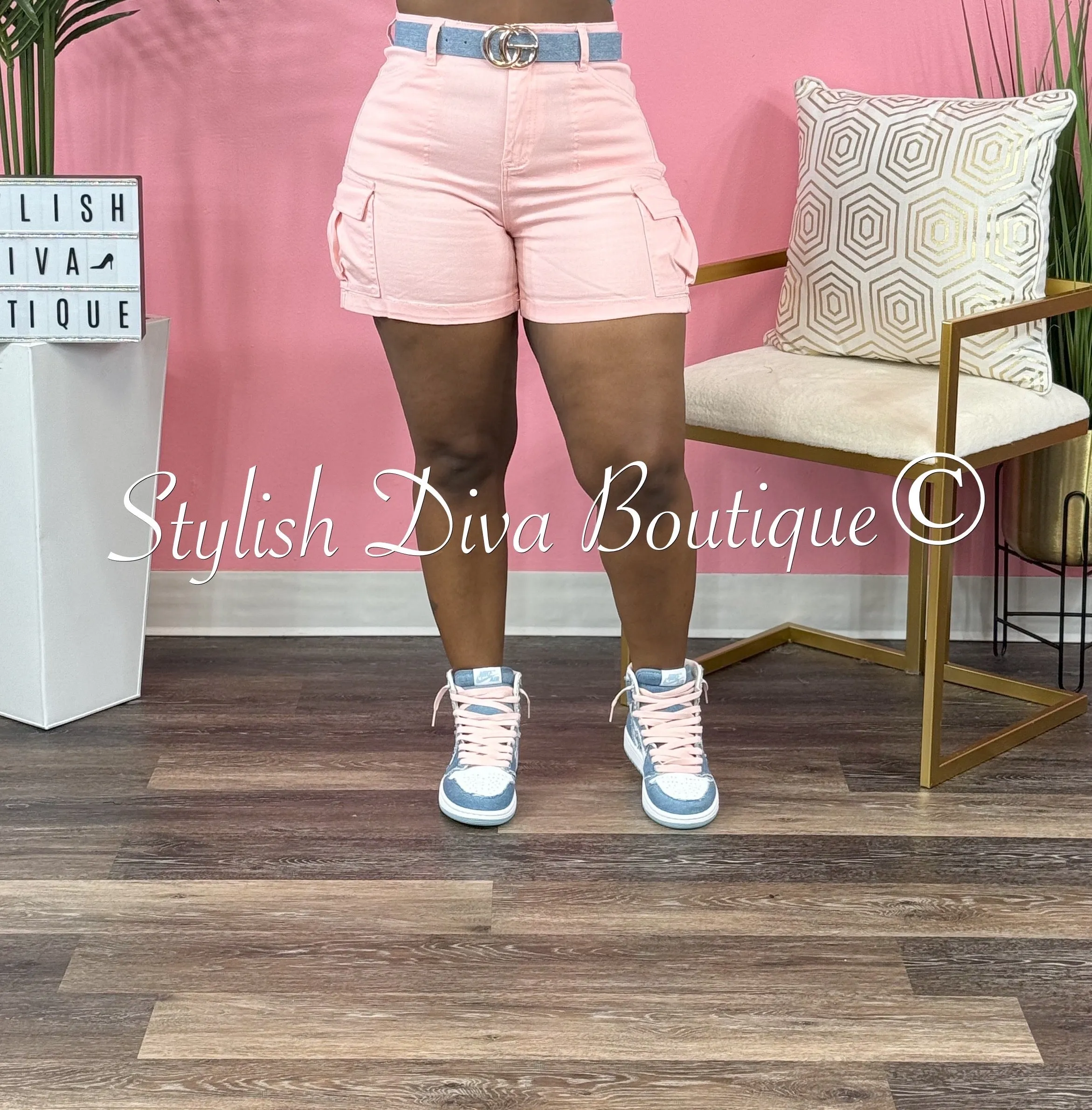 On A Mission Cargo Shorts up to 3XL (Pink)