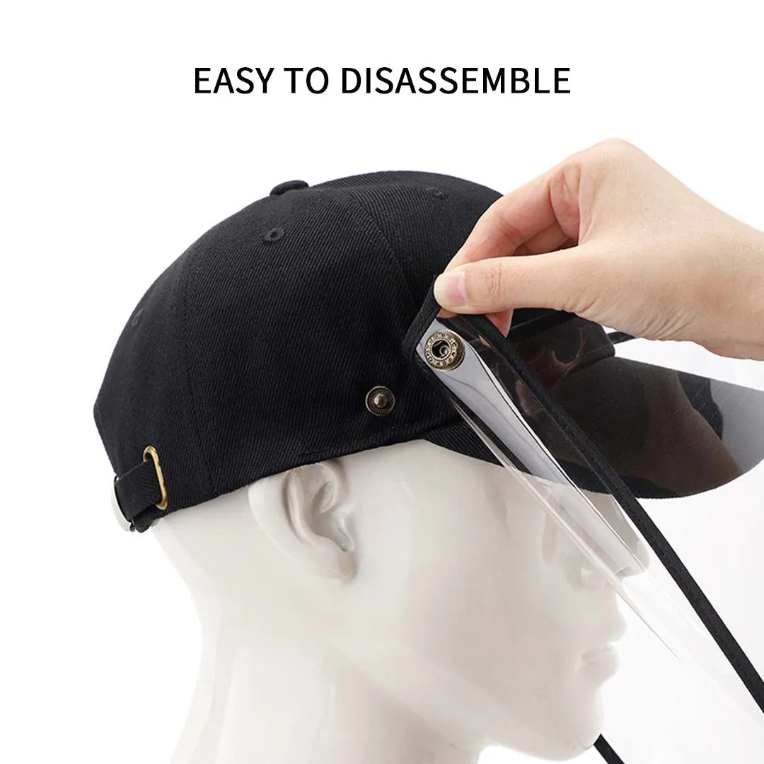 Outdoor Protection Hat Premium Anti-Fog Pollution Dust Saliva Face Shield Cap - Black