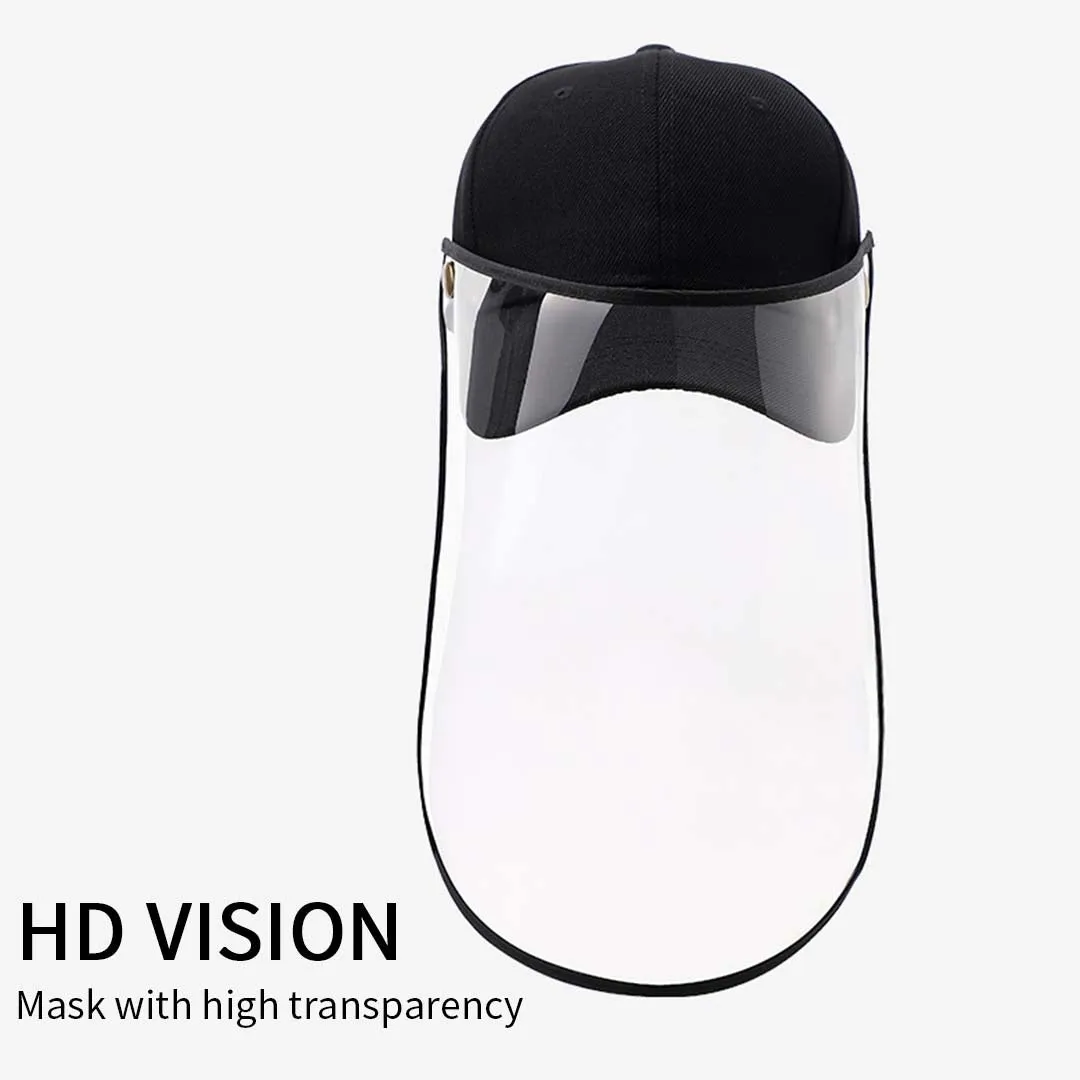 Outdoor Protection Hat Premium Anti-Fog Pollution Dust Saliva Face Shield Cap - Black