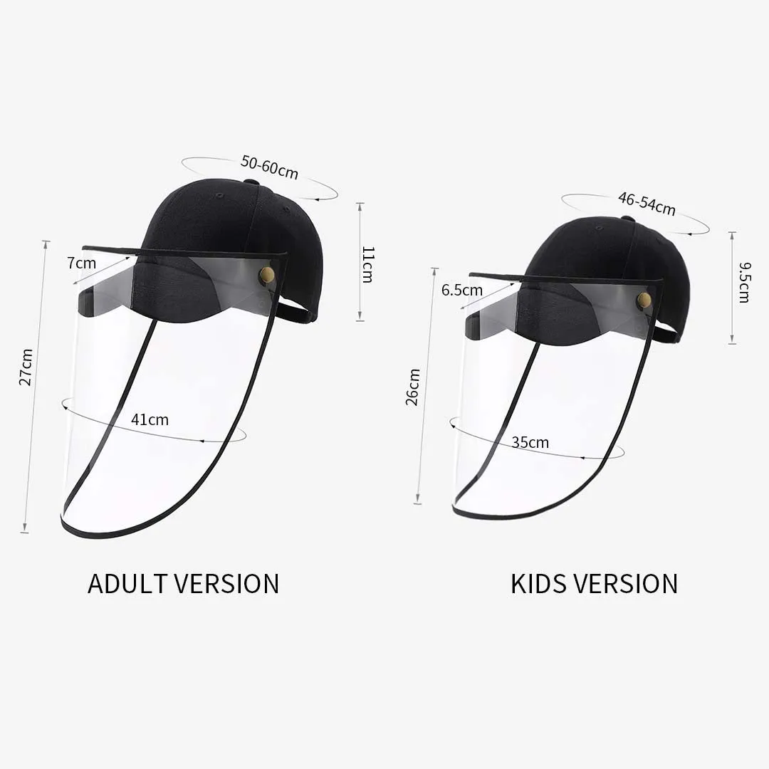 Outdoor Protection Hat Premium Anti-Fog Pollution Dust Saliva Face Shield Cap - Black