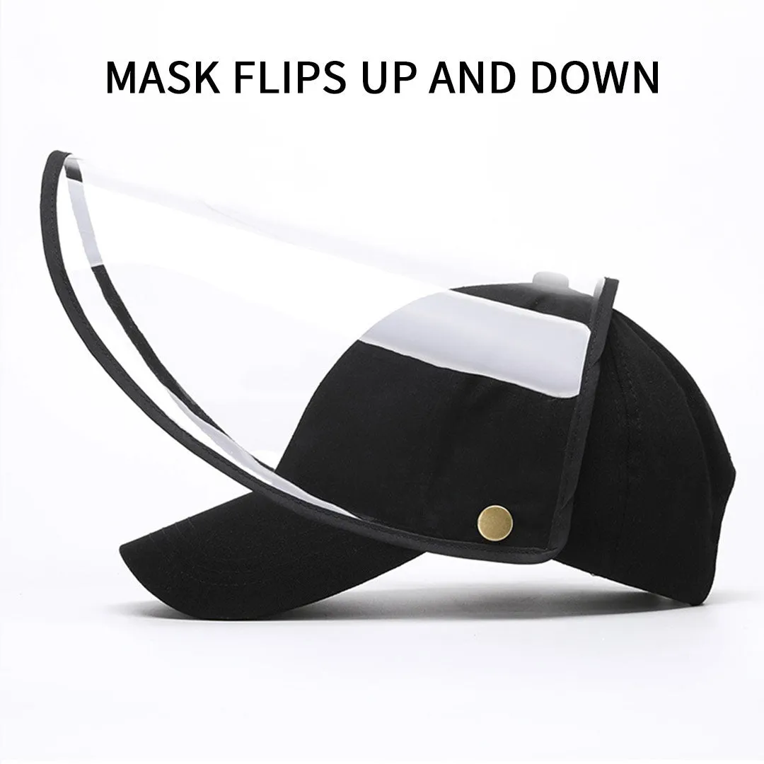 Outdoor Protection Hat Premium Anti-Fog Pollution Dust Saliva Face Shield Cap - Black