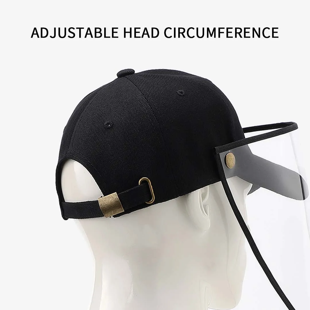 Outdoor Protection Hat Premium Anti-Fog Pollution Dust Saliva Face Shield Cap - Black