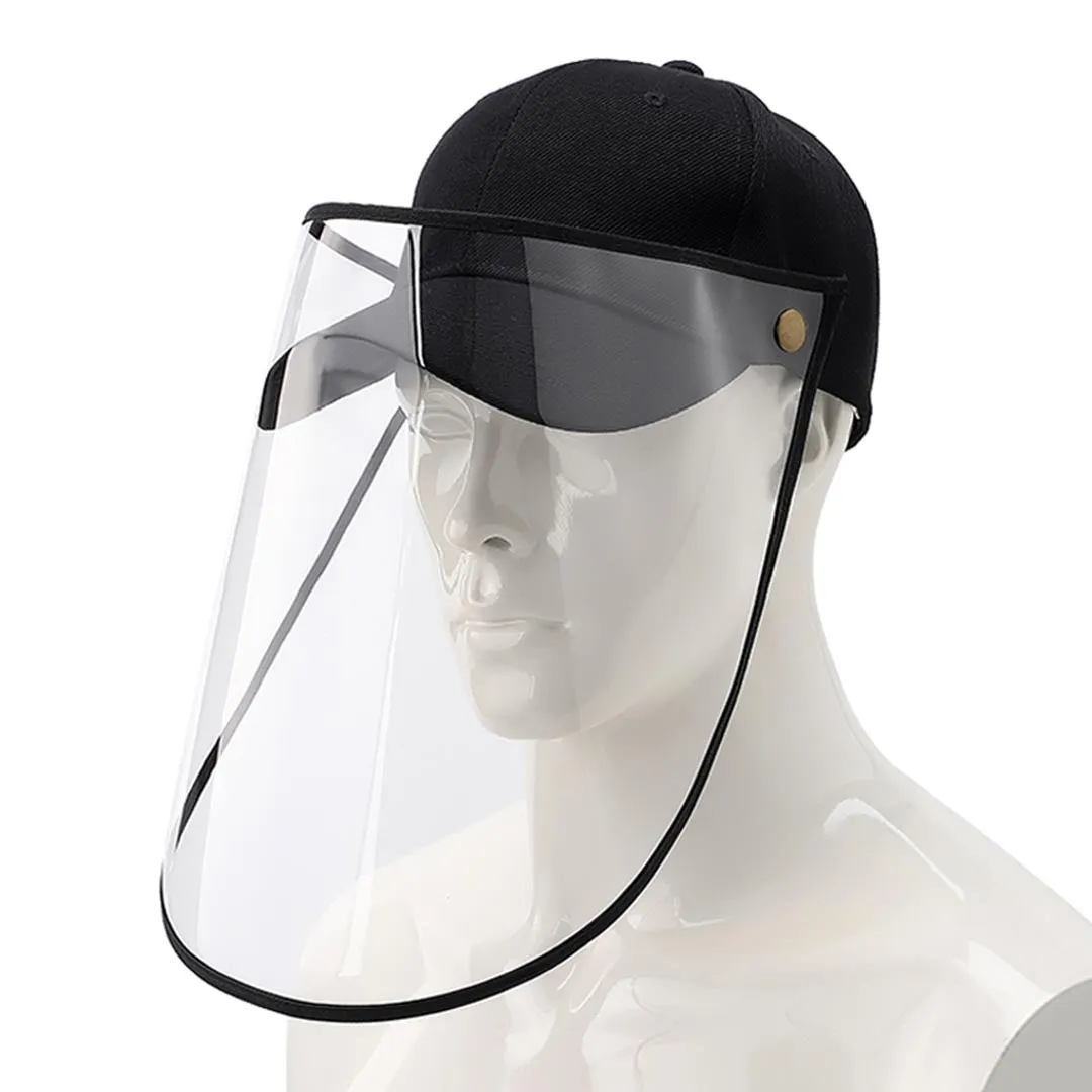 Outdoor Protection Hat Premium Anti-Fog Pollution Dust Saliva Face Shield Cap - Black