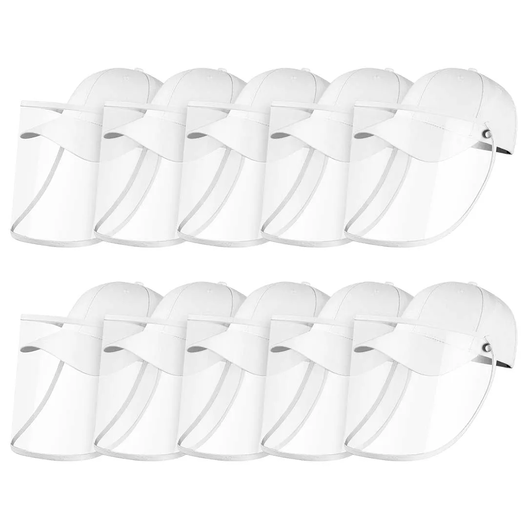 Outdoor Protection Hat Set Premium 10X Anti-Fog Pollution Dust Saliva Face Shield - White