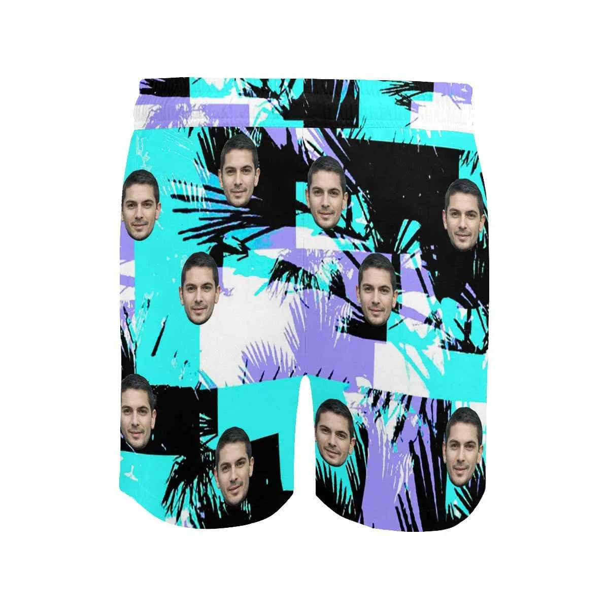 Personalized Swim Trunks Custom Face Watercolor Printing Men's Quick Dry Swim Shorts for Vacation
