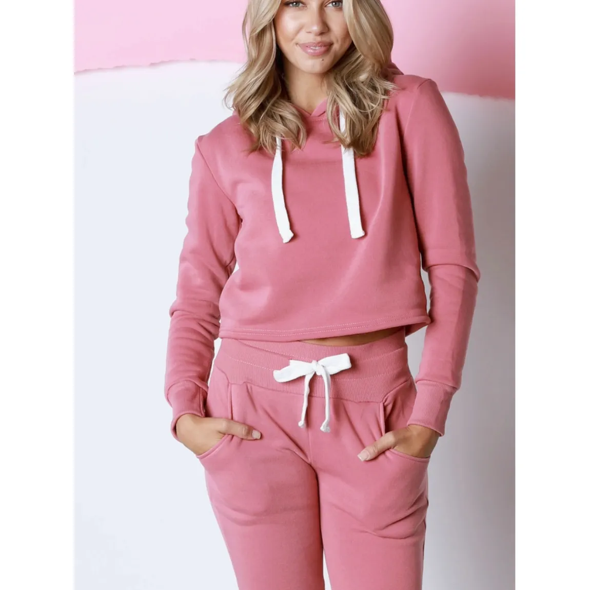 Pink & White Jogger Loungewear Set