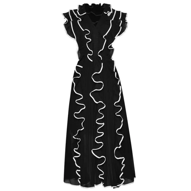 Pleated Ruffles Chic Party Dress