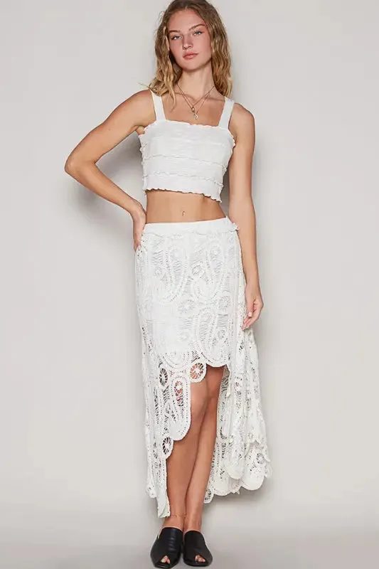 Pol Clothing Inc. Dahlia Crochet Skirt  Boho-Chic & Effortlessly Flowy