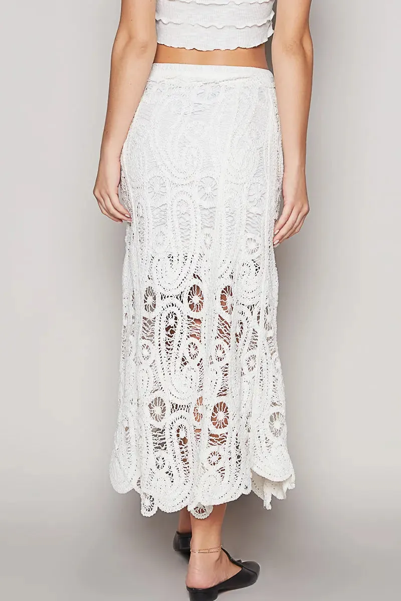 Pol Clothing Inc. Dahlia Crochet Skirt  Boho-Chic & Effortlessly Flowy