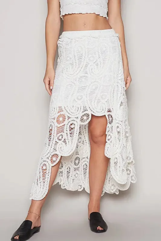 Pol Clothing Inc. Dahlia Crochet Skirt  Boho-Chic & Effortlessly Flowy