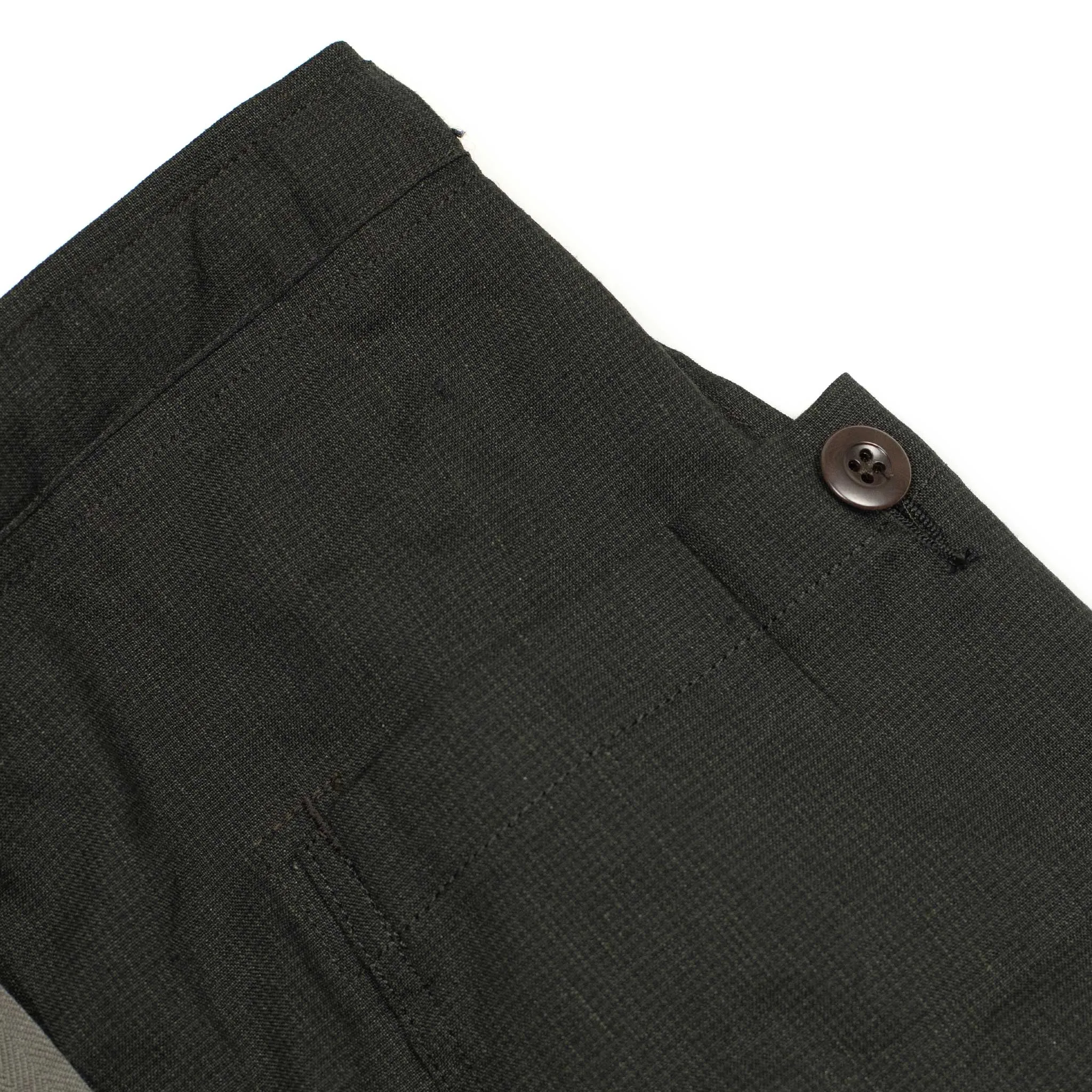 Pouch pocket easy shorts in brown and charcoal microcheck linen mix