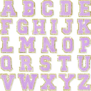 Purple Self Adhesive Chenille Letters Patches