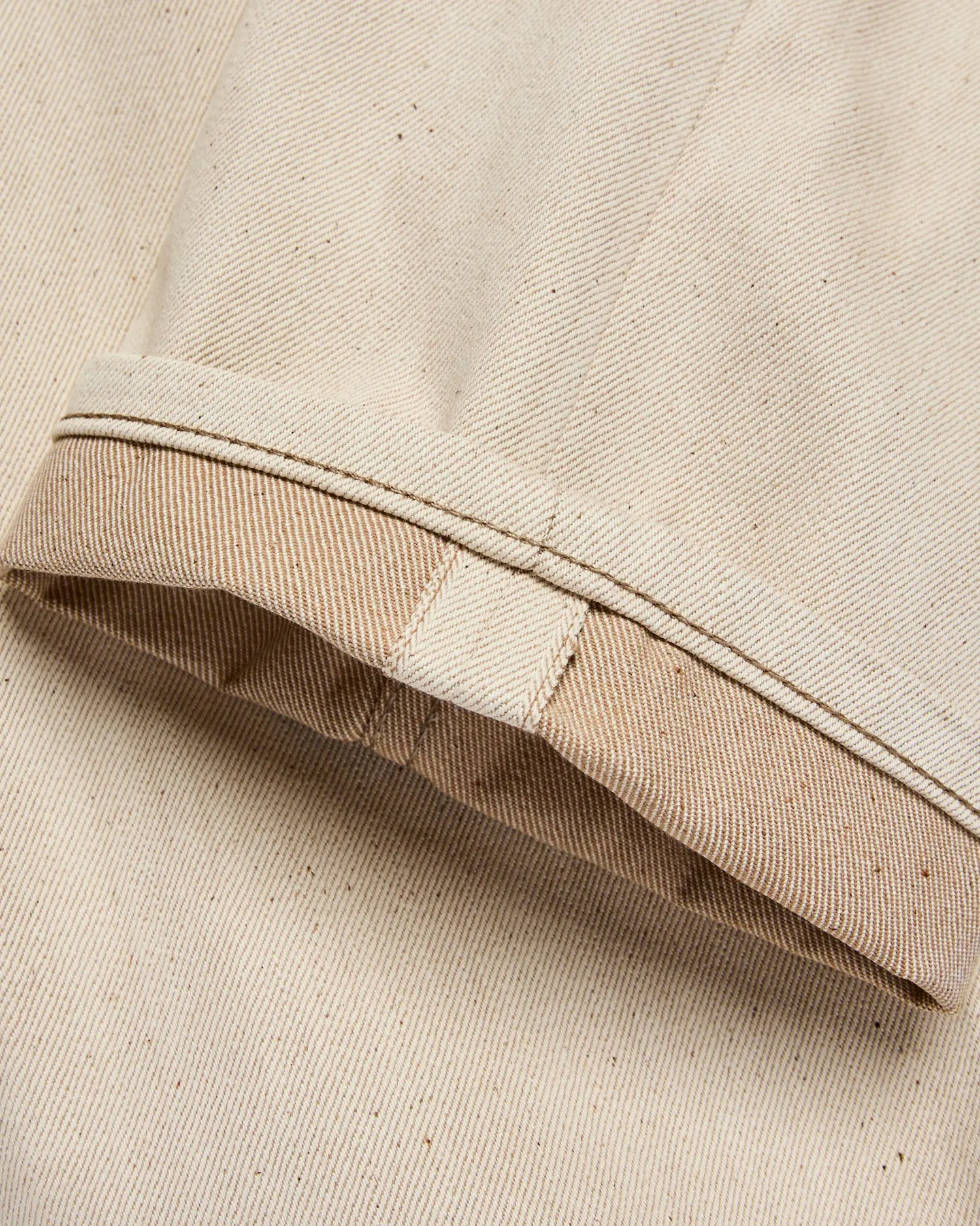 "All Natural Foxfibre" 13.6oz Ecru Selvedge Denim - Weird Guy Fit