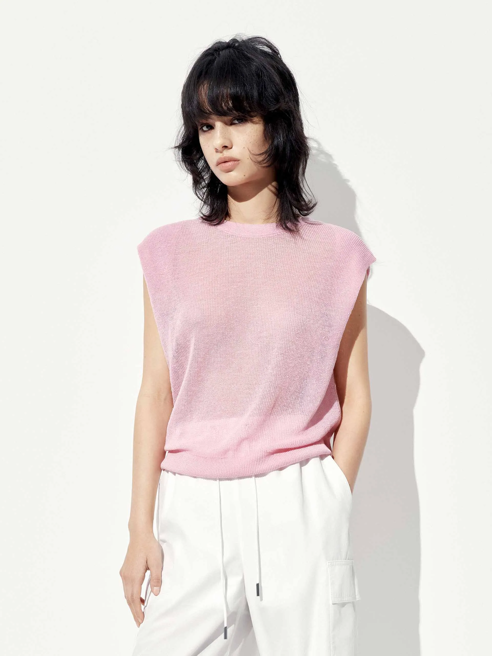 Round Neck Sleeveless Top