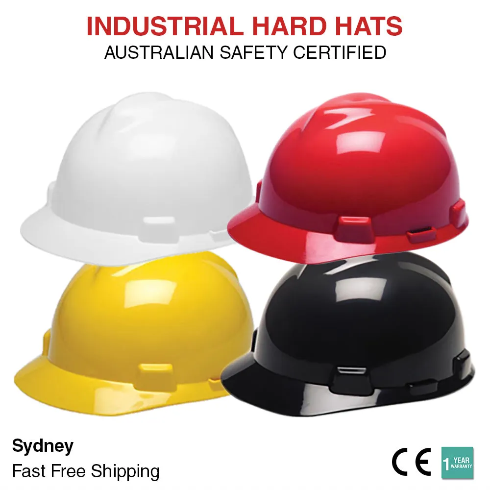 Safety Hard Hats Helmet Protective Cap Yellow Industrial Work Aus Certified
