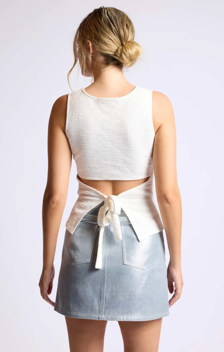 SAGE THE LABEL Easy Come Tie-Back Knit Top