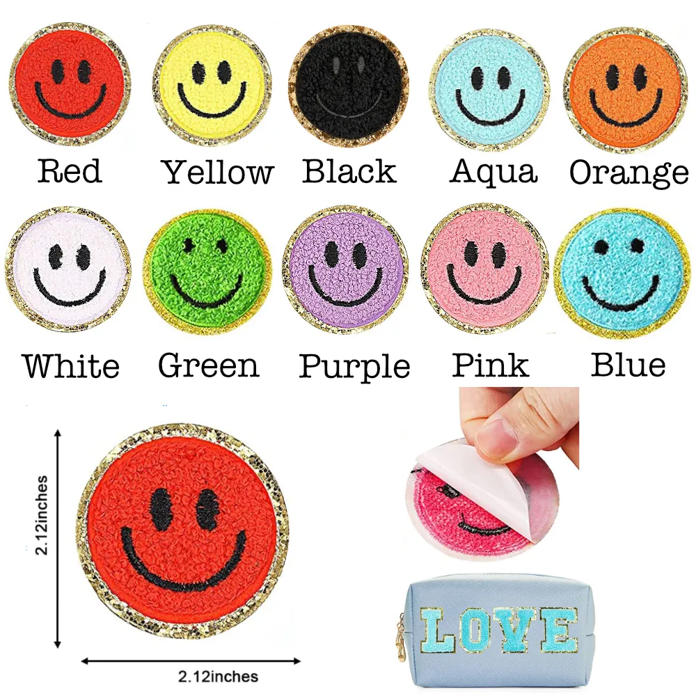 Self Adhesive Chenille Symbol Patches: Purple / Heart