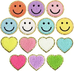 Self Adhesive Chenille Symbol Patches: Purple / Heart
