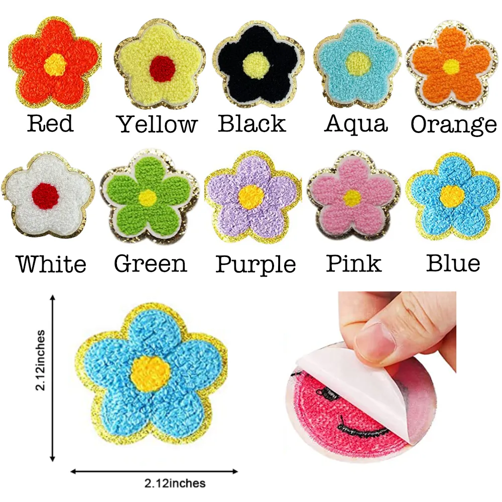 Self Adhesive Chenille Symbol Patches: Purple / Heart