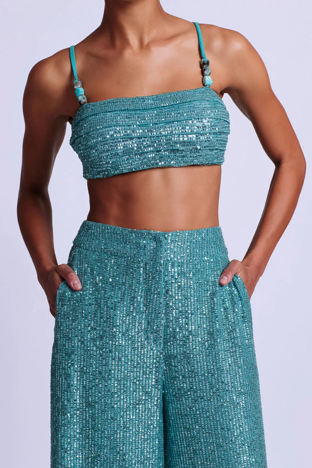 Sequin Cropped Top