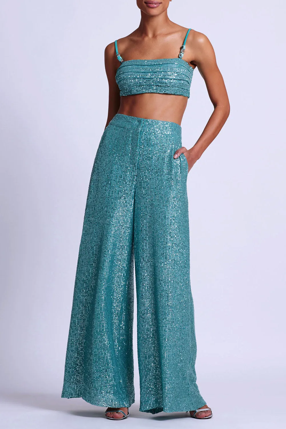 Sequin Cropped Top