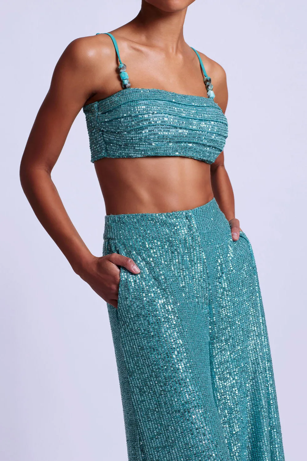 Sequin Cropped Top