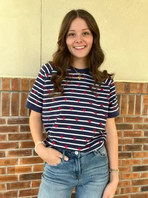 Shiraleah Stars n Stripes Short Sleeve Sweatshirt