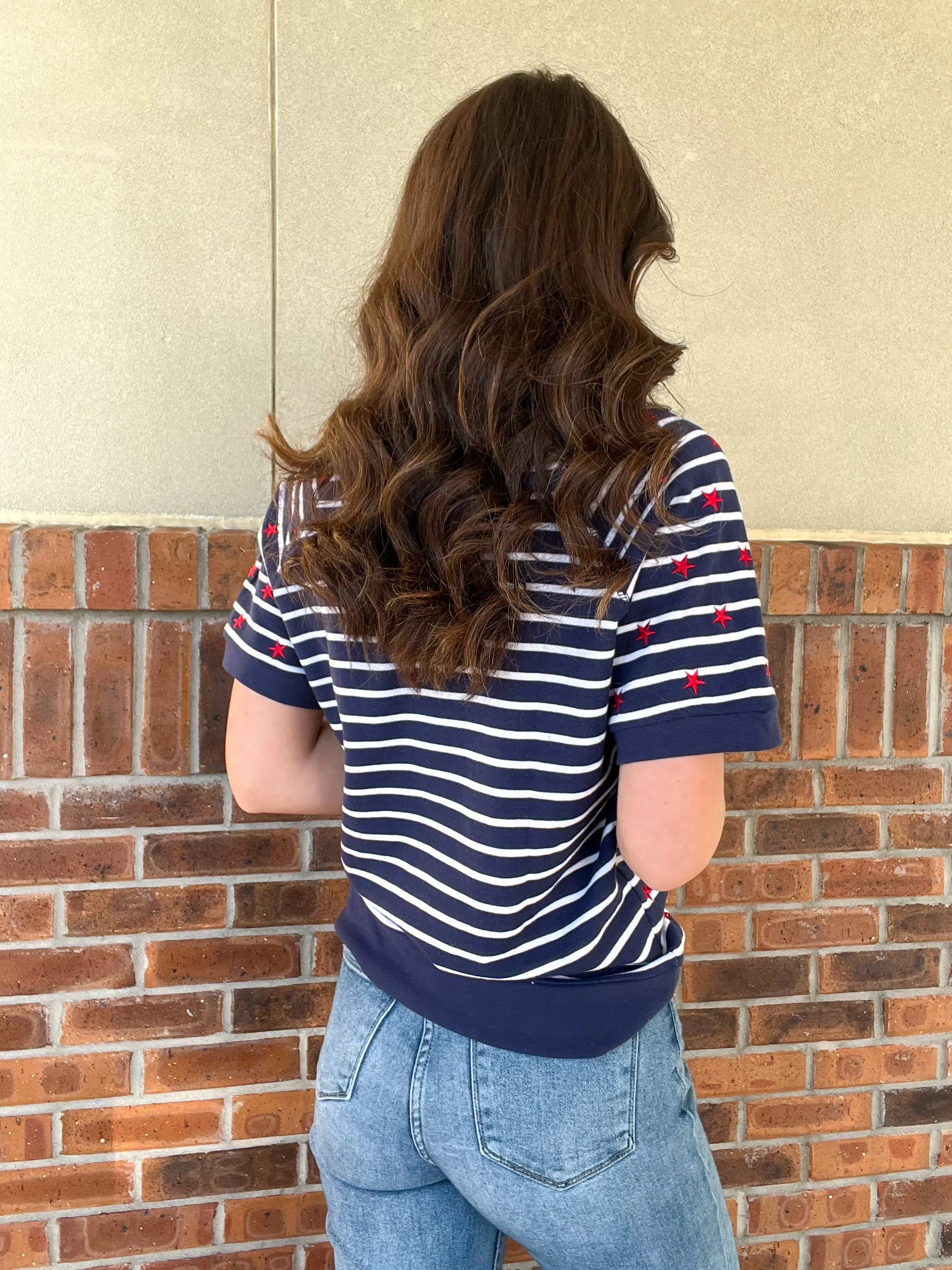 Shiraleah Stars n Stripes Short Sleeve Sweatshirt