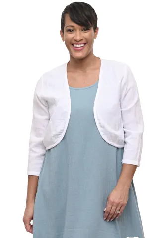 Shrug Womens Jacket Cotton Gauze in Ivory