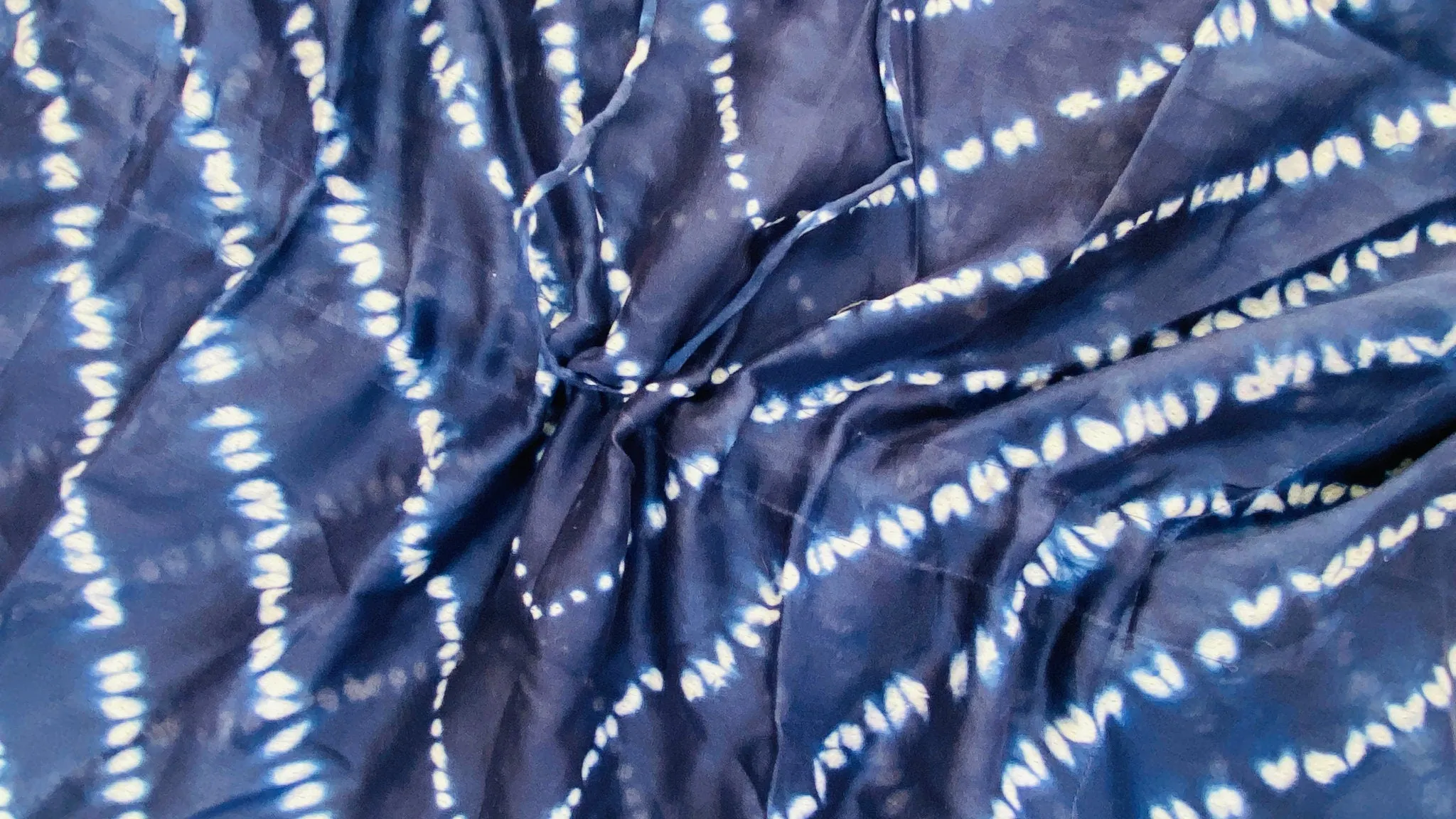 Silk Indigo Shibori Tie Dye Kaftan.