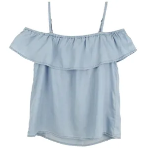 Sky Blue Off the Shoulder Tween Top