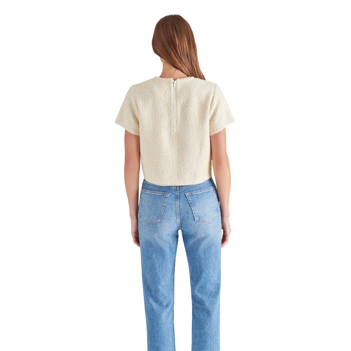 Steve Madden Addie Tweed Short Sleeve Top