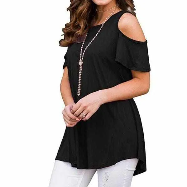 Summer Casual Elegant Slit Arm Tops For Ladies