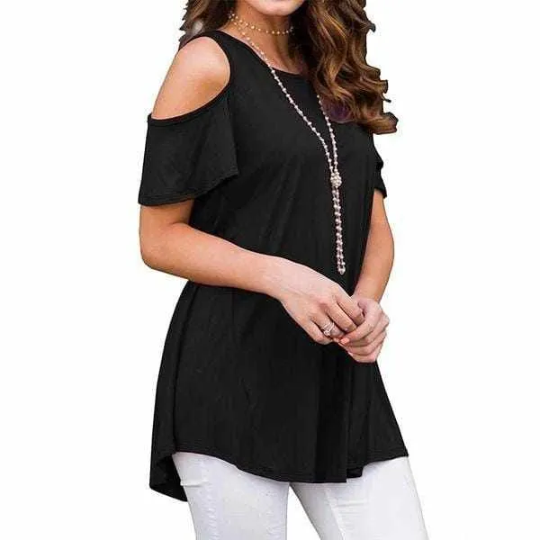 Summer Casual Elegant Slit Arm Tops For Ladies