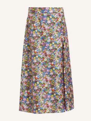 Thorpeness silk soft pleat skirt