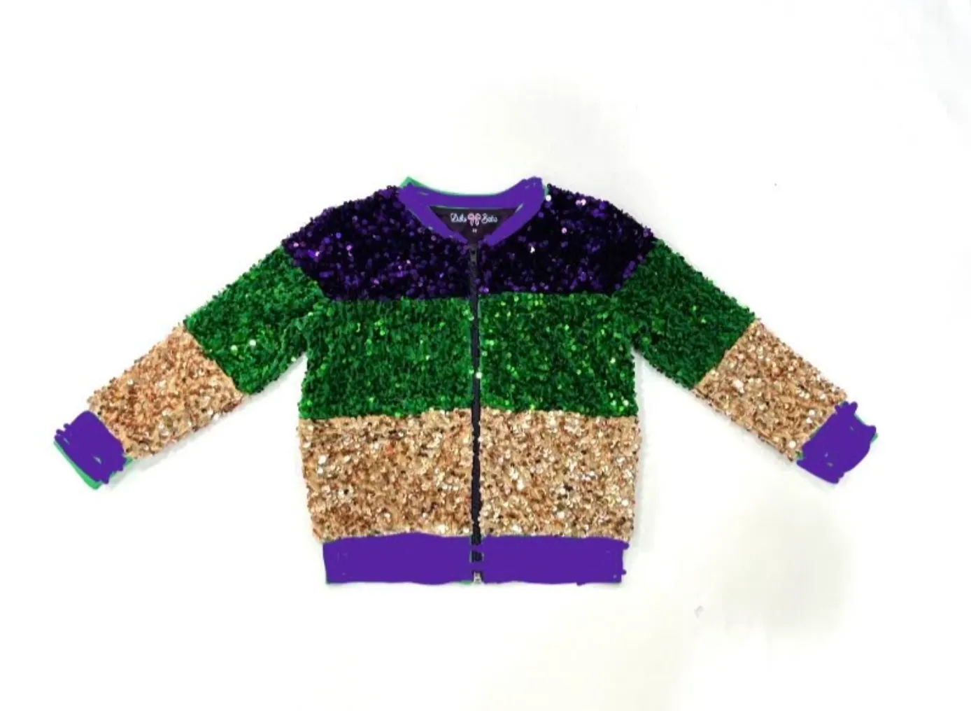 Toddler Mardi Gras Striped Sequin Jacket