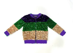 Toddler Mardi Gras Striped Sequin Jacket
