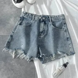 Trendy Slim Fit Women’s High-Waisted Summer Shorts – Loose Fringe A Letter Hot Pants