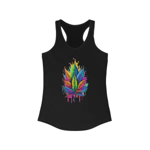 Vibrant Stoner Leaf - Women's Ideal Racerback Tank