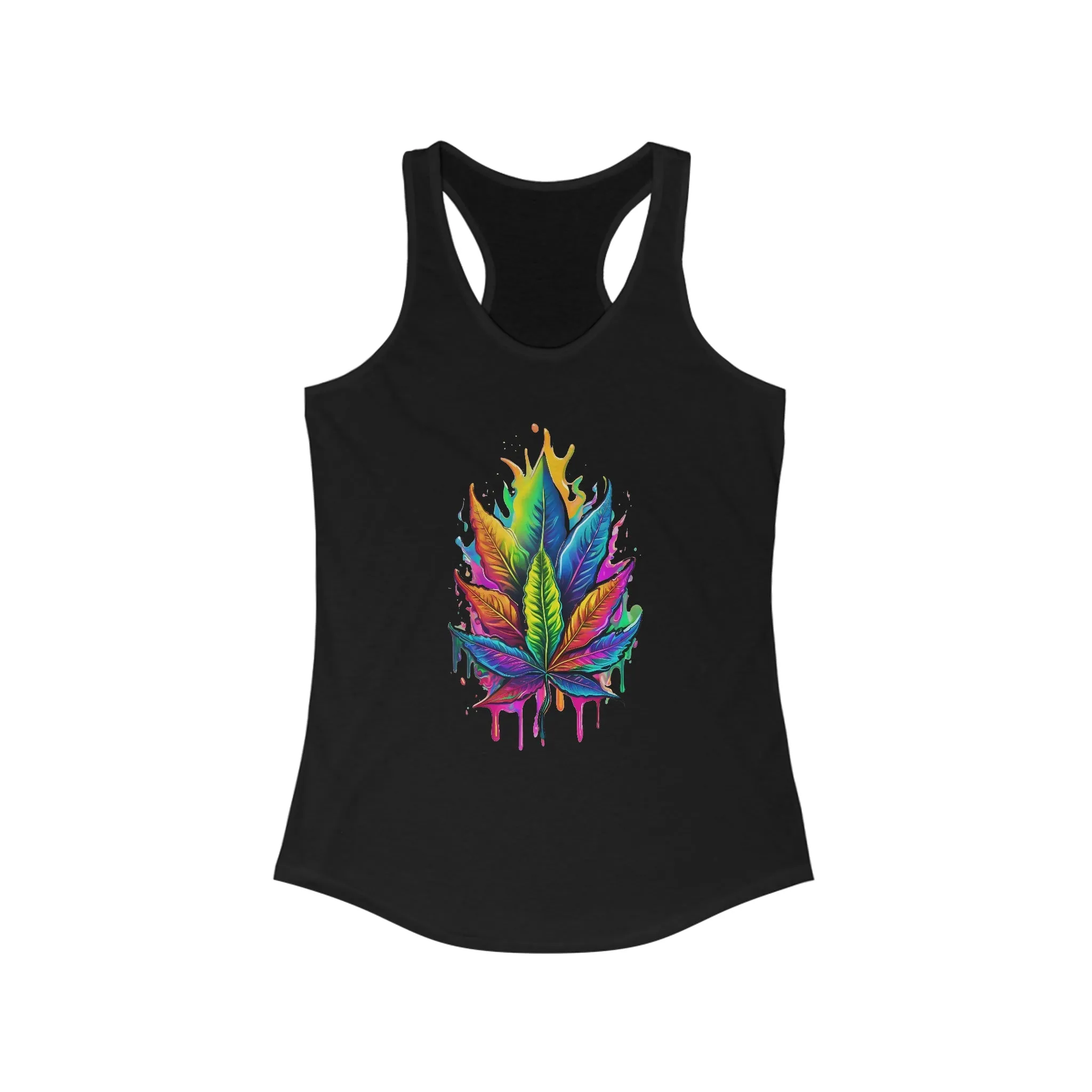 Vibrant Stoner Leaf - Women's Ideal Racerback Tank