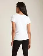 White V Neck T-Shirt 100% Cotton Elastane
