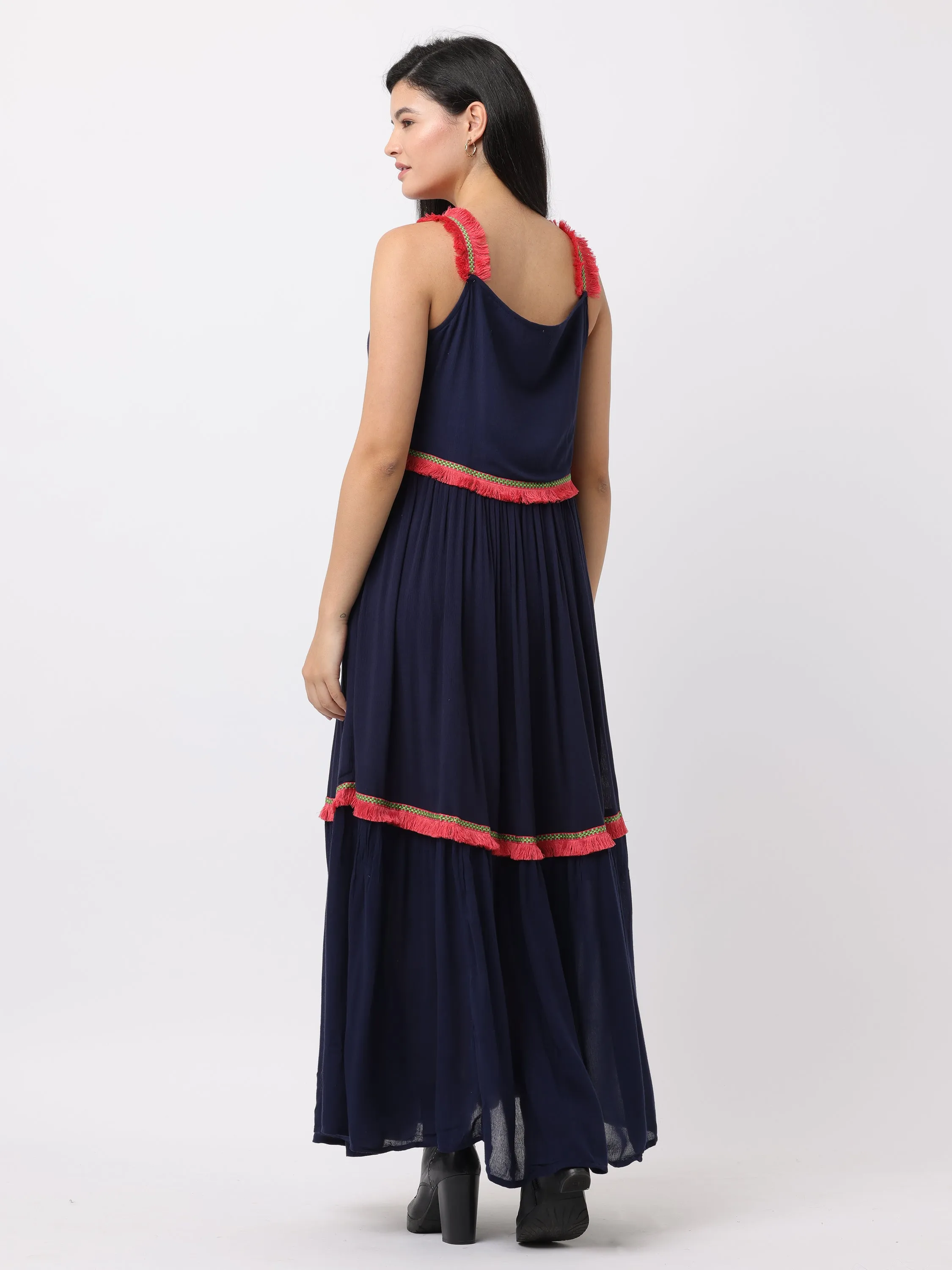 Women Blue Regular Fit Rayon Dress
